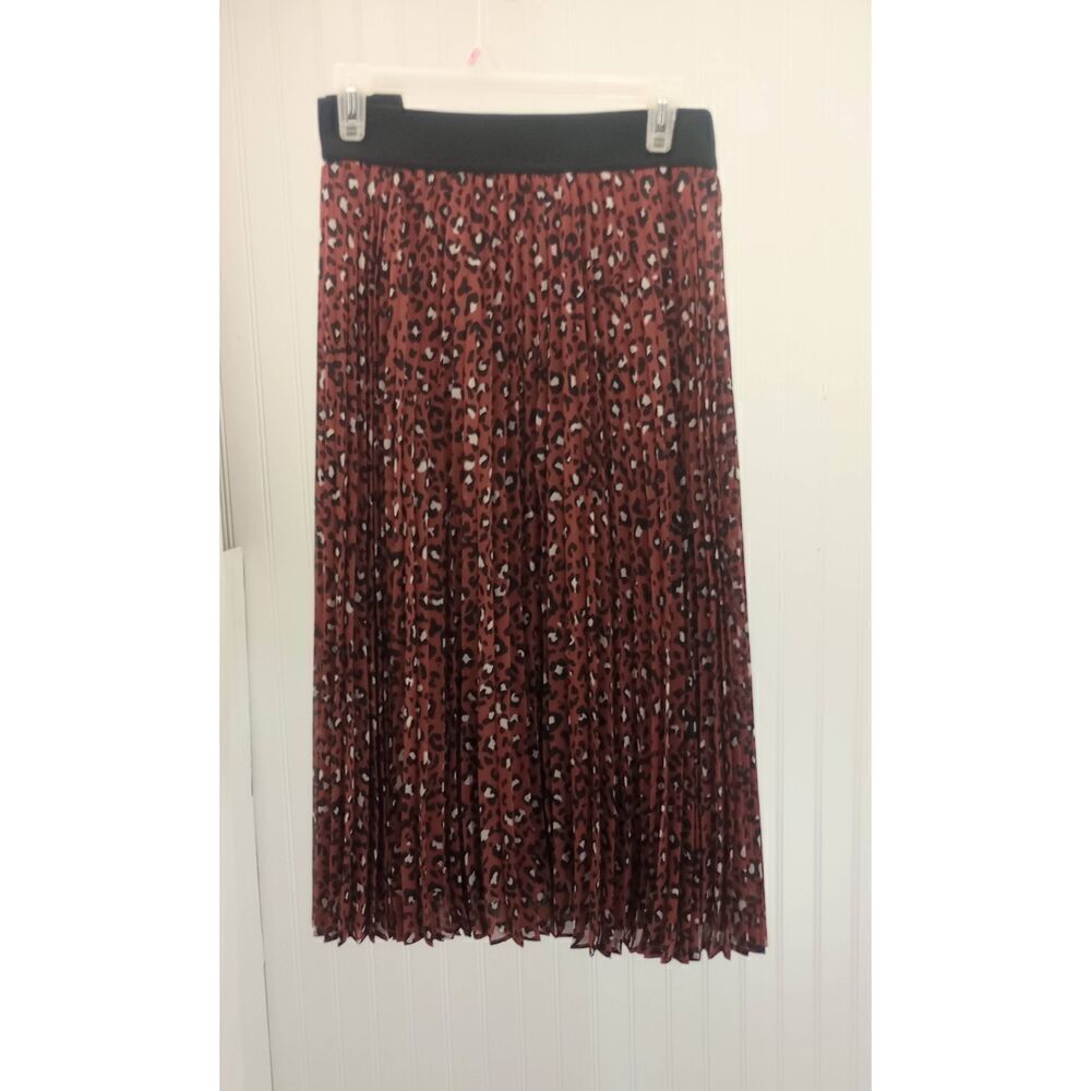 EVRI terra cotta- animal print, pleated, plisse  maxi skirt, size 22W